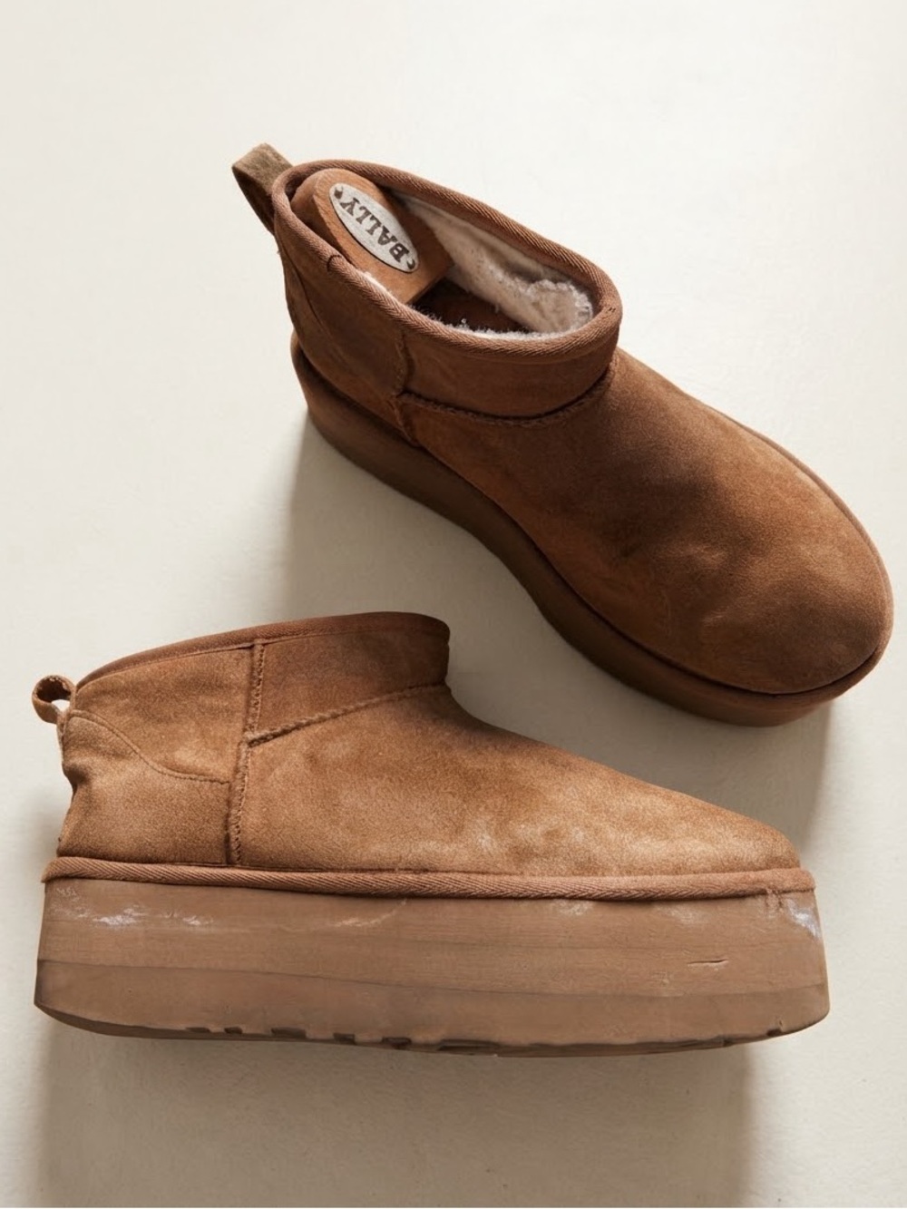 Ugg Sz 8 Classic Ultra Mini Platform Suede Brown Boots